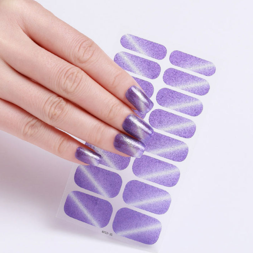 Cat Eye - Purple | Nail Wraps | Nail Stickers | Nail Strips | Gel Nails | Nail Polish Wraps - Nailfordable