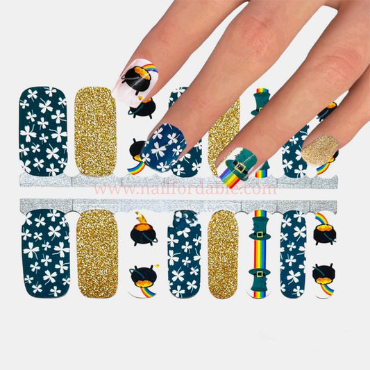 Pot of gold at the end of the rainbow | Nail Wraps | Nail Stickers | Nail Strips | Gel Nails | Nail Polish Wraps - Nailfordable