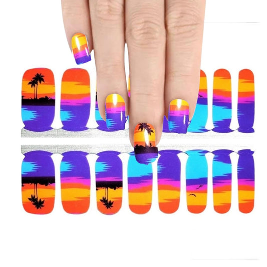 Tropical paradise | Nail Wraps | Nail Stickers | Nail Strips | Gel Nails | Nail Polish Wraps - Nailfordable