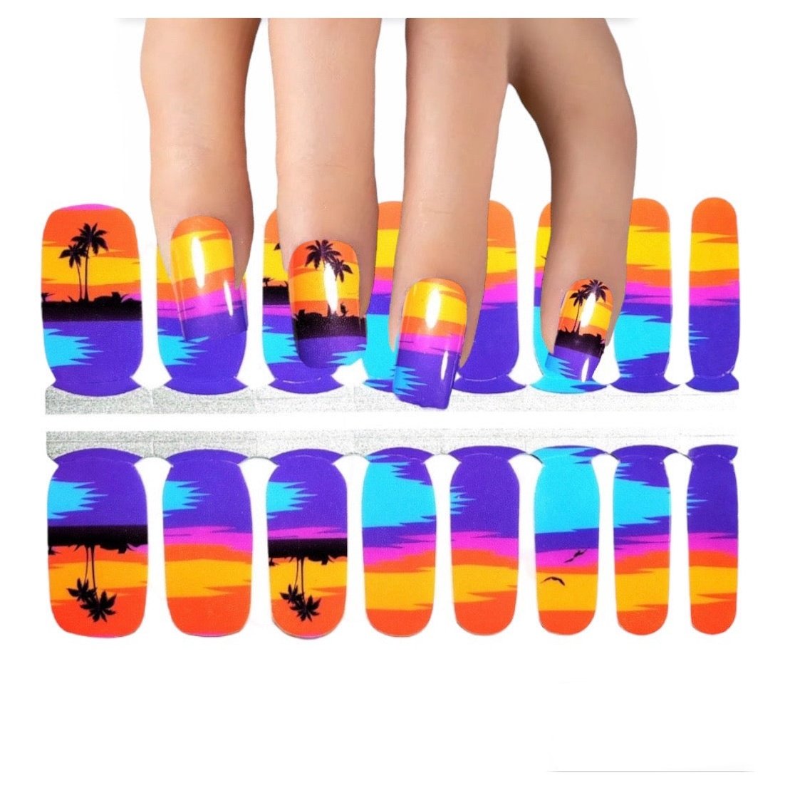 Tropical paradise | Nail Wraps | Nail Stickers | Nail Strips | Gel Nails | Nail Polish Wraps - Nailfordable