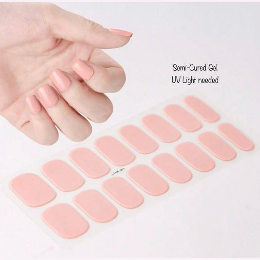 Light Pink - Semi-Cured Gel Wraps UV | Nail Wraps | Nail Stickers | Nail Strips | Gel Nails | Nail Polish Wraps - Nailfordable