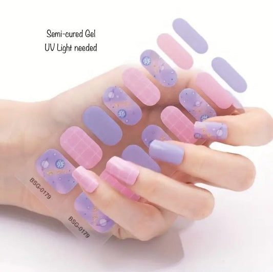 Orbit planets - Semi-Cured Gel Wraps UV | Nail Wraps | Nail Stickers | Nail Strips | Gel Nails | Nail Polish Wraps - Nailfordable