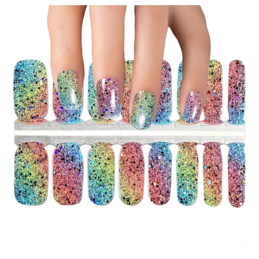 Rainbow Aurora | Nail Wraps | Nail Stickers | Nail Strips | Gel Nails | Nail Polish Wraps - Nailfordable