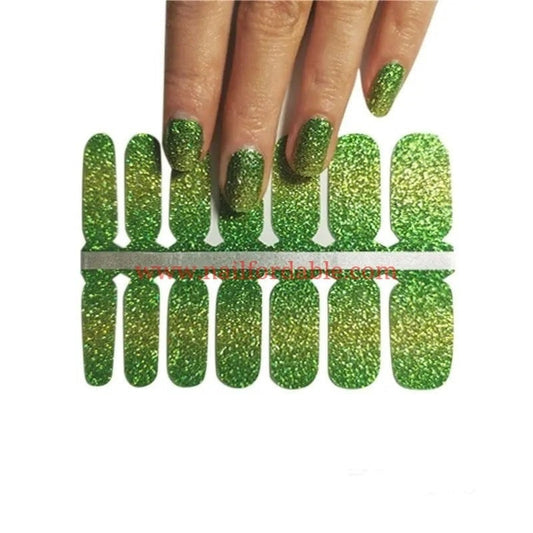Green_Gold Ombre | Nail Wraps | Nail Stickers | Nail Strips | Gel Nails | Nail Polish Wraps - Nailfordable