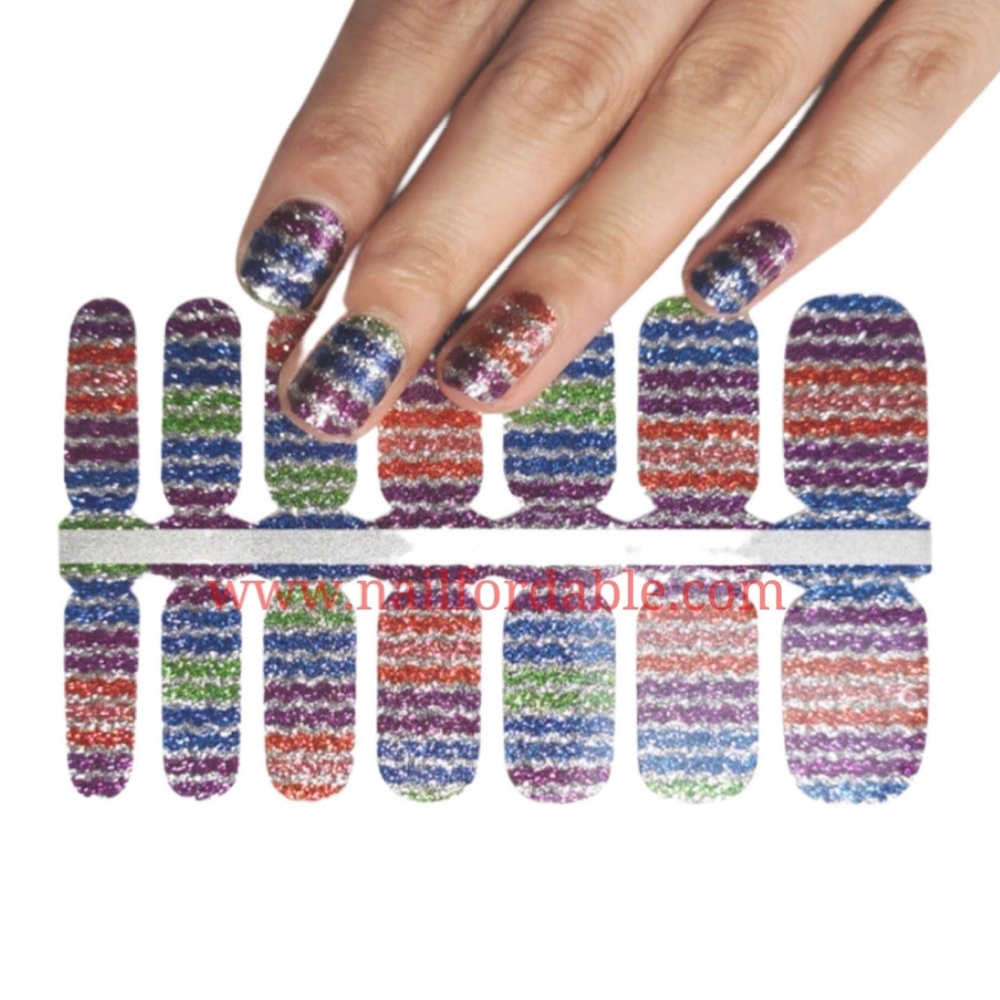 Wavy colors | Nail Wraps | Nail Stickers | Nail Strips | Gel Nails | Nail Polish Wraps - Nailfordable