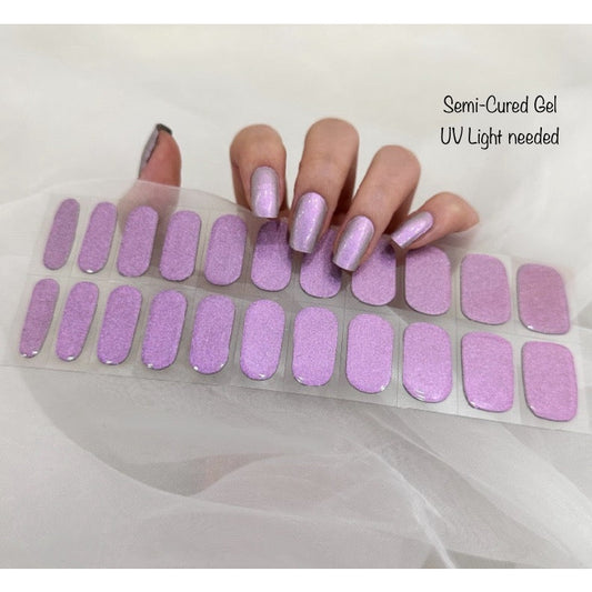 Metallic Lilac- Semi-Cured Gel Wraps UV | Nail Wraps | Nail Stickers | Nail Strips | Gel Nails | Nail Polish Wraps - Nailfordable