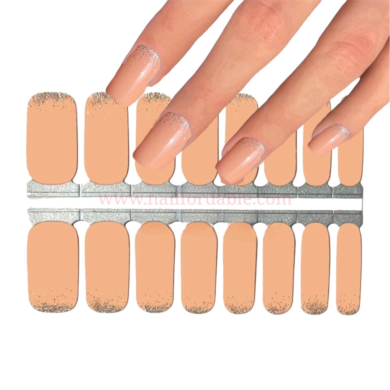 A little sparkle | Nail Wraps | Nail Stickers | Nail Strips | Gel Nails | Nail Polish Wraps - Nailfordable