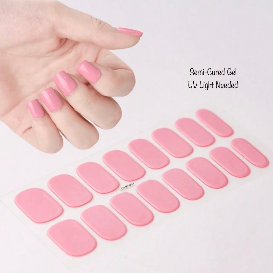 Baby Pink - Semi-Cured Gel Wraps UV | Nail Wraps | Nail Stickers | Nail Strips | Gel Nails | Nail Polish Wraps - Nailfordable