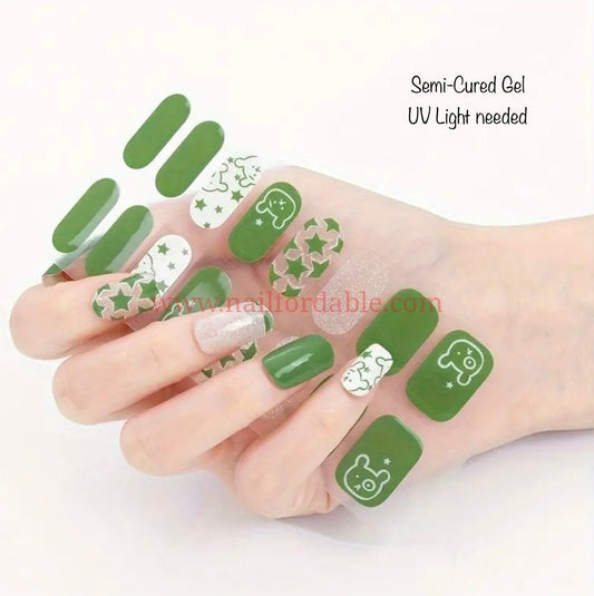 Teddy Rock Star | Nail Wraps | Nail Stickers | Nail Strips | Gel Nails | Nail Polish Wraps - Nailfordable