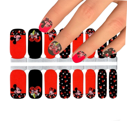 Disney - Mickey & Minnie | Nail Wraps | Nail Stickers | Nail Strips | Gel Nails | Nail Polish Wraps - Nailfordable