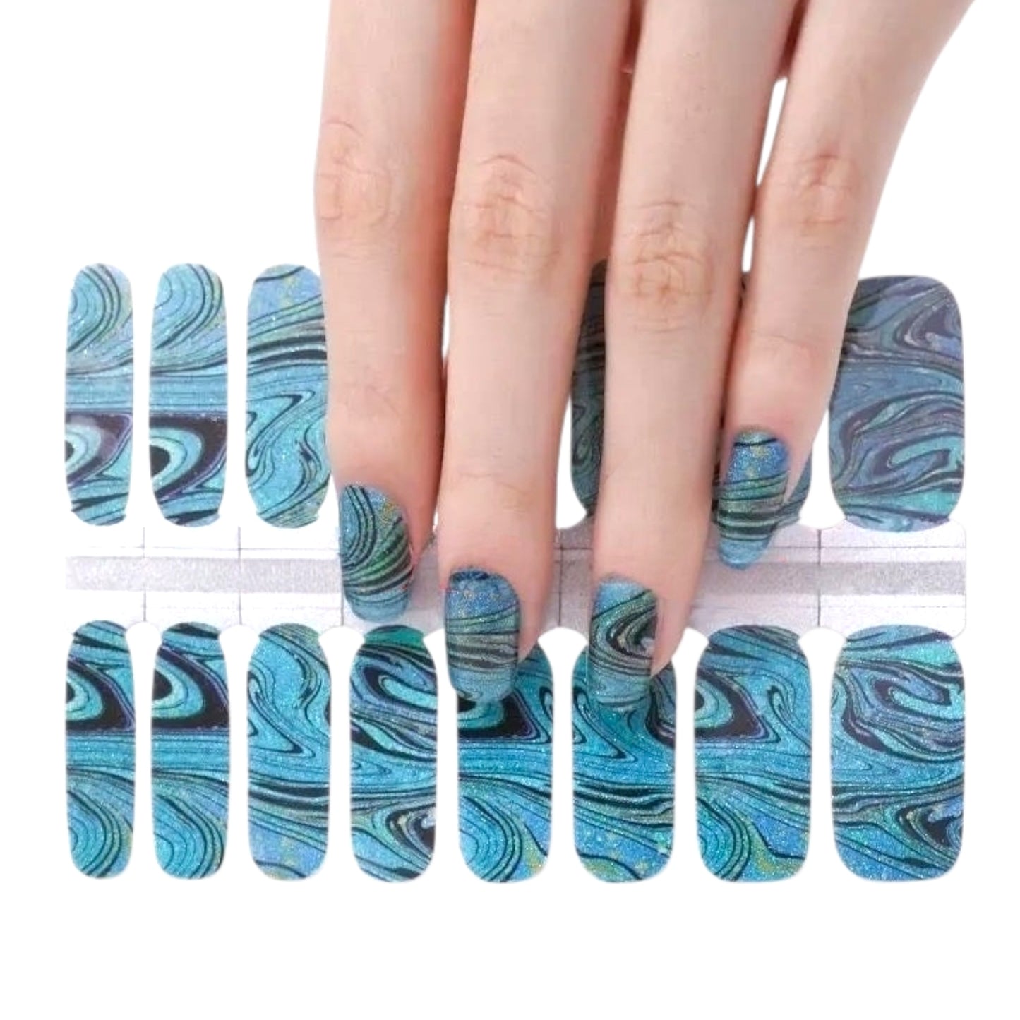 Blue River | Nail Wraps | Nail Stickers | Nail Strips | Gel Nails | Nail Polish Wraps - Nailfordable