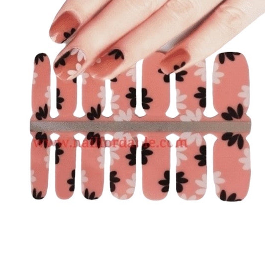 Black and White Flowers | Nail Wraps | Nail Stickers | Nail Strips | Gel Nails | Nail Polish Wraps - Nailfordable