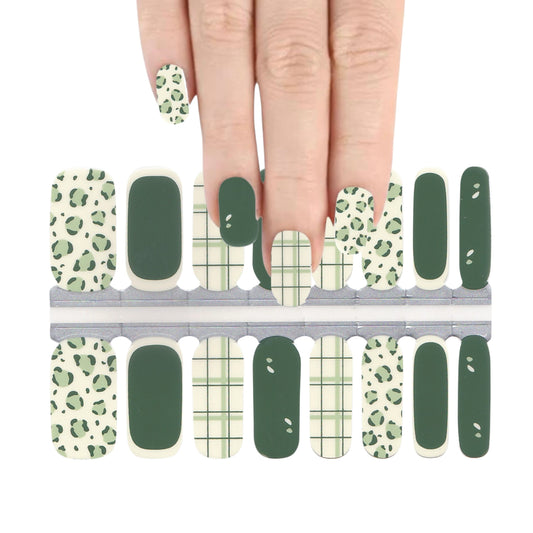 Green Leopard | Nail Wraps | Nail Stickers | Nail Strips | Gel Nails | Nail Polish Wraps - Nailfordable