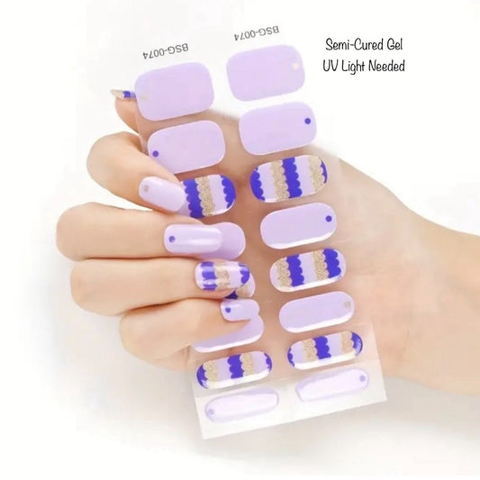 Curvy - Semi-Cured Gel Wraps UV | Nail Wraps | Nail Stickers | Nail Strips | Gel Nails | Nail Polish Wraps - Nailfordable