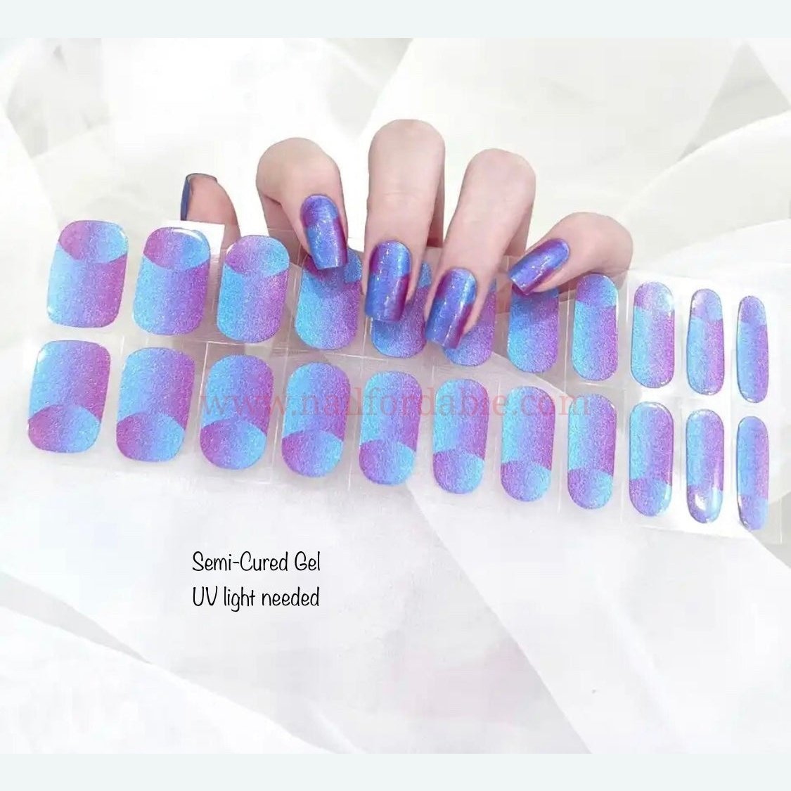 Metallic Blue- 3D Illusion | Nail Wraps | Nail Stickers | Nail Strips | Gel Nails | Nail Polish Wraps - Nailfordable