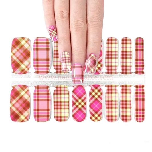 Spring plaid | Nail Wraps | Nail Stickers | Nail Strips | Gel Nails | Nail Polish Wraps - Nailfordable