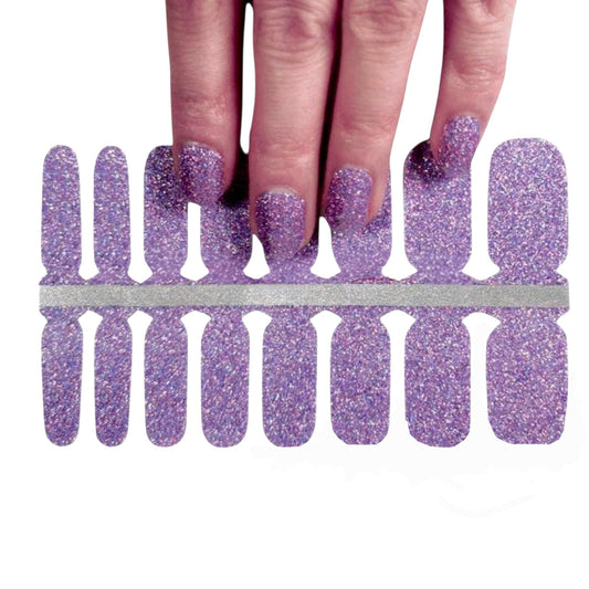 Lilac Glitter | Nail Wraps | Nail Stickers | Nail Strips | Gel Nails | Nail Polish Wraps - Nailfordable