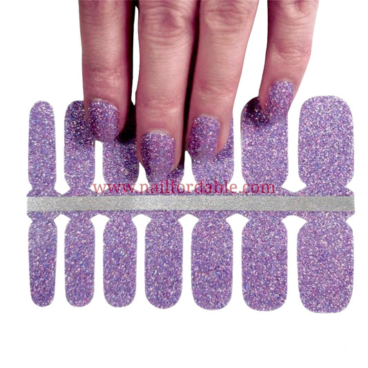 Lilac Glitter | Nail Wraps | Nail Stickers | Nail Strips | Gel Nails | Nail Polish Wraps - Nailfordable