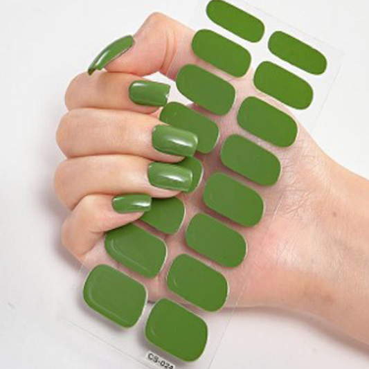 Green solid | Nail Wraps | Nail Stickers | Nail Strips | Gel Nails | Nail Polish Wraps - Nailfordable