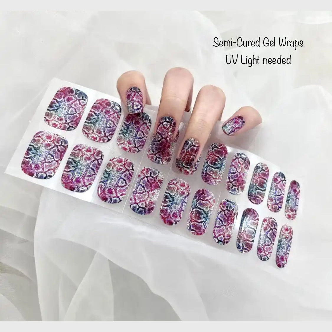 Colorful Cells- Semi-Cured Gel Wraps UV | Nail Wraps | Nail Stickers | Nail Strips | Gel Nails | Nail Polish Wraps - Nailfordable