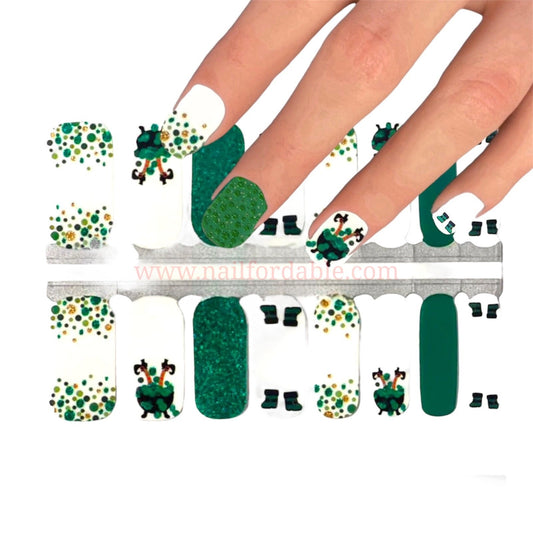 St Patrick's Leprechauns | Nail Wraps | Nail Stickers | Nail Strips | Gel Nails | Nail Polish Wraps - Nailfordable