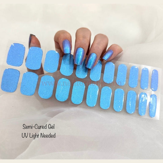 Blue color shift - Semi-Cured Gel Wraps UV | Nail Wraps | Nail Stickers | Nail Strips | Gel Nails | Nail Polish Wraps - Nailfordable
