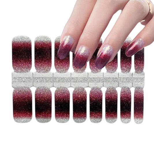 Brown Burgundy gradient | Nail Wraps | Nail Stickers | Nail Strips | Gel Nails | Nail Polish Wraps - Nailfordable