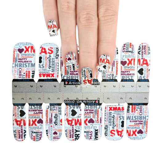 Happy Holidays | Nail Wraps | Nail Stickers | Nail Strips | Gel Nails | Nail Polish Wraps - Nailfordable