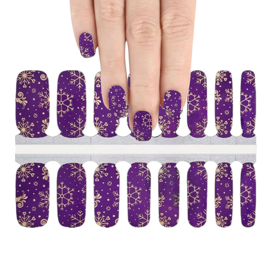 Gold snowflakes | Nail Wraps | Nail Stickers | Nail Strips | Gel Nails | Nail Polish Wraps - Nailfordable