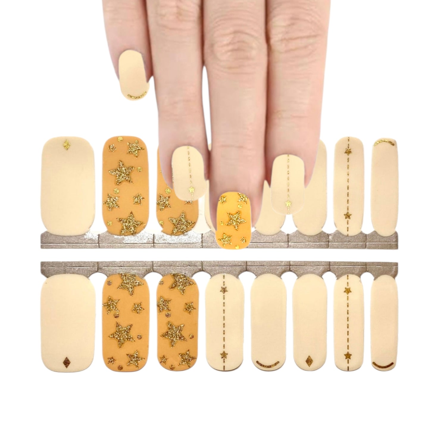 Golden stars | Nail Wraps | Nail Stickers | Nail Strips | Gel Nails | Nail Polish Wraps - Nailfordable