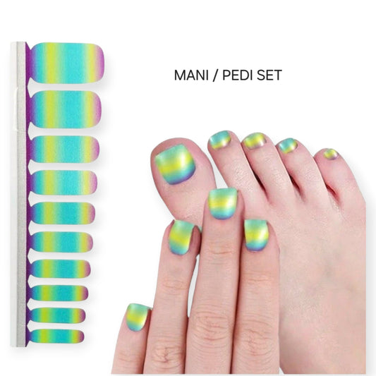 Rainbow shade | Nail Wraps | Nail Stickers | Nail Strips | Gel Nails | Nail Polish Wraps - Nailfordable