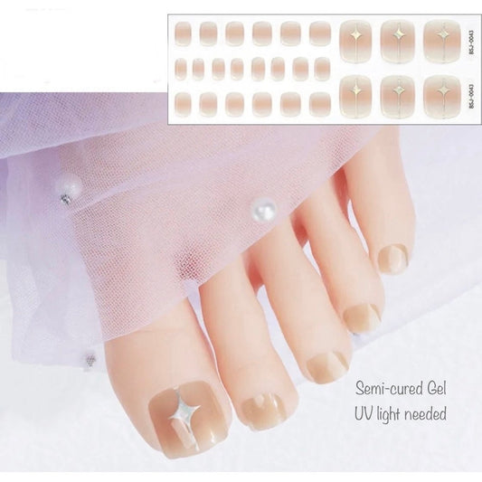 Silver star - Semi-Cured Gel Wraps UV | Nail Wraps | Nail Stickers | Nail Strips | Gel Nails | Nail Polish Wraps - Nailfordable