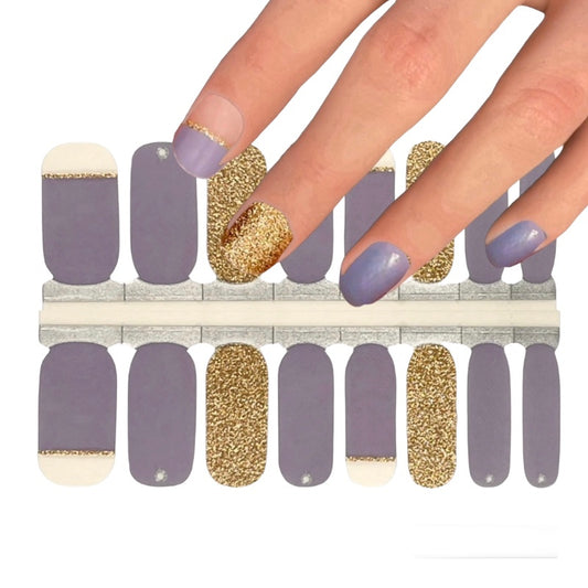 Gold accent | Nail Wraps | Nail Stickers | Nail Strips | Gel Nails | Nail Polish Wraps - Nailfordable
