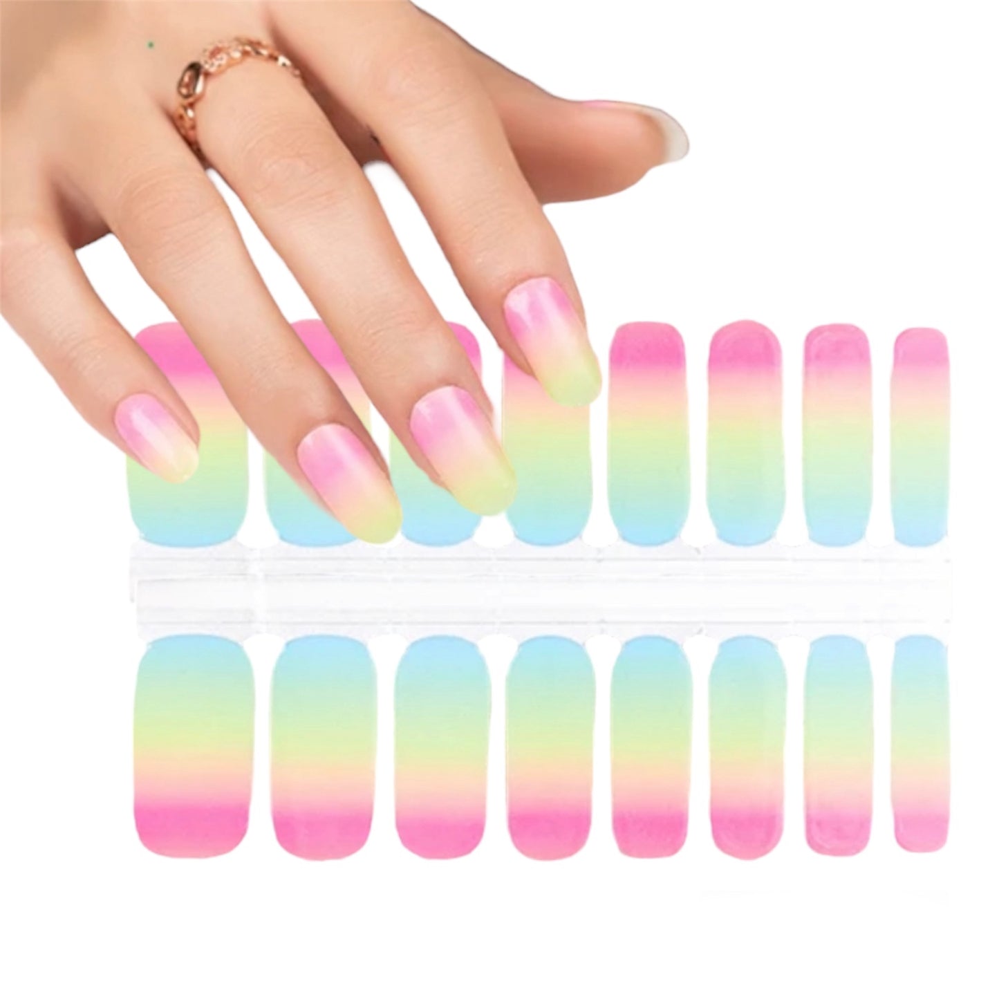 Rainbow ombre | Nail Wraps | Nail Stickers | Nail Strips | Gel Nails | Nail Polish Wraps - Nailfordable