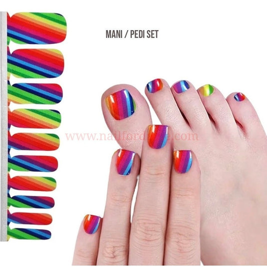 Intense Rainbow | Nail Wraps | Nail Stickers | Nail Strips | Gel Nails | Nail Polish Wraps - Nailfordable