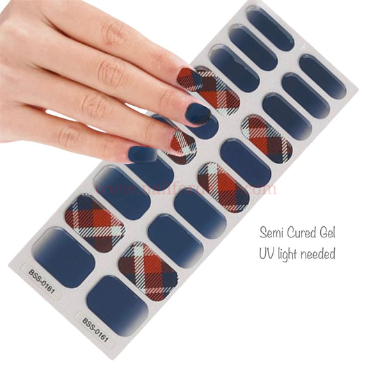 Plaid pattern - Semi-Cured Gel Wraps UV | Nail Wraps | Nail Stickers | Nail Strips | Gel Nails | Nail Polish Wraps - Nailfordable