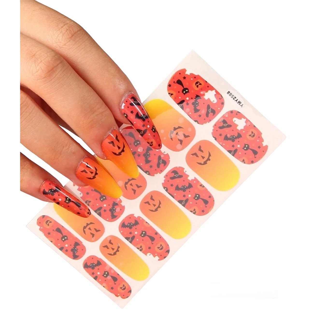 Pumkins and Bats | Nail Wraps | Nail Stickers | Nail Strips | Gel Nails | Nail Polish Wraps - Nailfordable