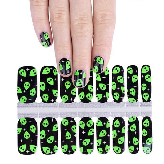 Luminous Aliens | Nail Wraps | Nail Stickers | Nail Strips | Gel Nails | Nail Polish Wraps - Nailfordable