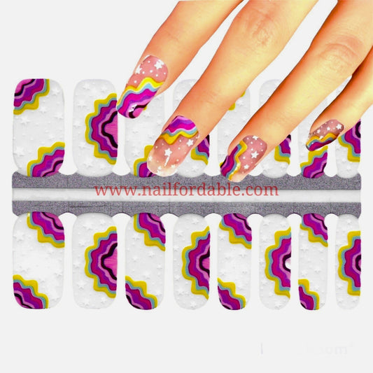 Wavy rainbow | Nail Wraps | Nail Stickers | Nail Strips | Gel Nails | Nail Polish Wraps - Nailfordable