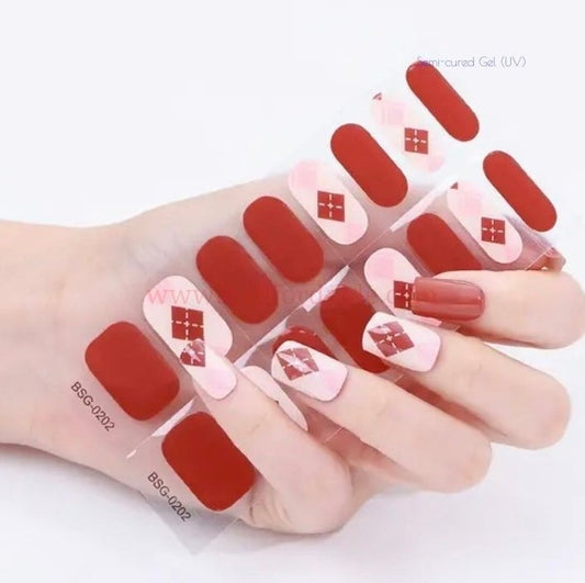 Rhombuses - Semi-Cured Gel Wraps UV | Nail Wraps | Nail Stickers | Nail Strips | Gel Nails | Nail Polish Wraps - Nailfordable