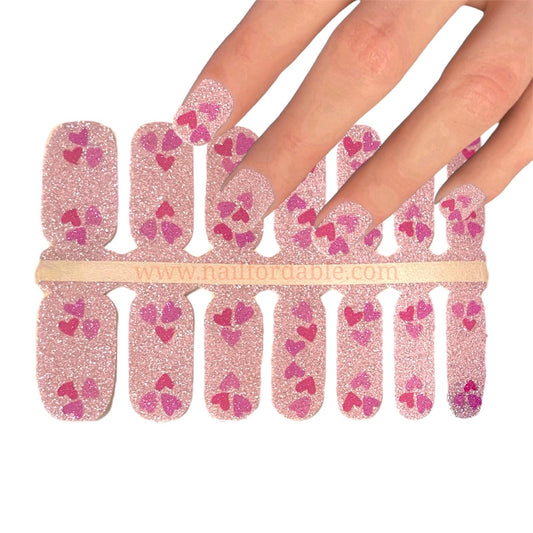 Three hearts | Nail Wraps | Nail Stickers | Nail Strips | Gel Nails | Nail Polish Wraps - Nailfordable
