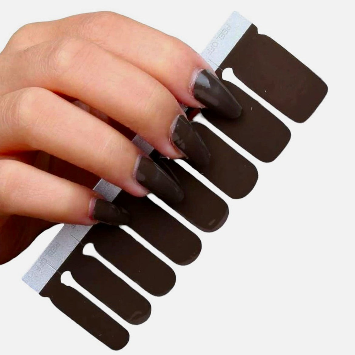 Dark Brown solid | Nail Wraps | Nail Stickers | Nail Strips | Gel Nails | Nail Polish Wraps - Nailfordable