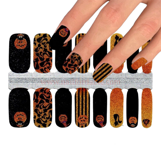 Pumkins and Cats | Nail Wraps | Nail Stickers | Nail Strips | Gel Nails | Nail Polish Wraps - Nailfordable