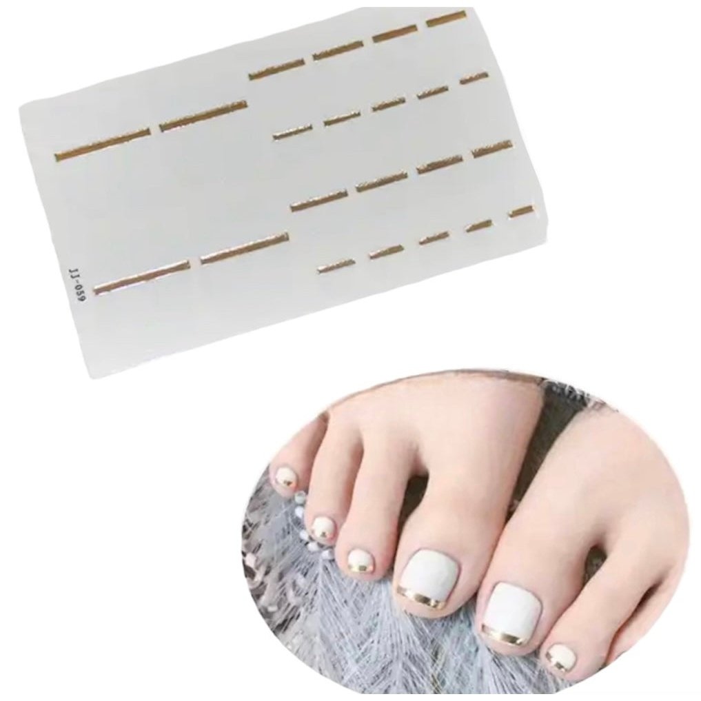 Gold line | Nail Wraps | Nail Stickers | Nail Strips | Gel Nails | Nail Polish Wraps - Nailfordable