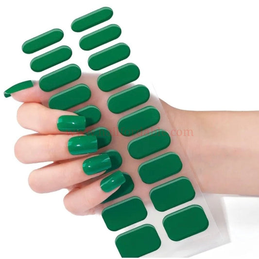 Dark Green- Semi-Cured Gel Wraps UV | Nail Wraps | Nail Stickers | Nail Strips | Gel Nails | Nail Polish Wraps - Nailfordable