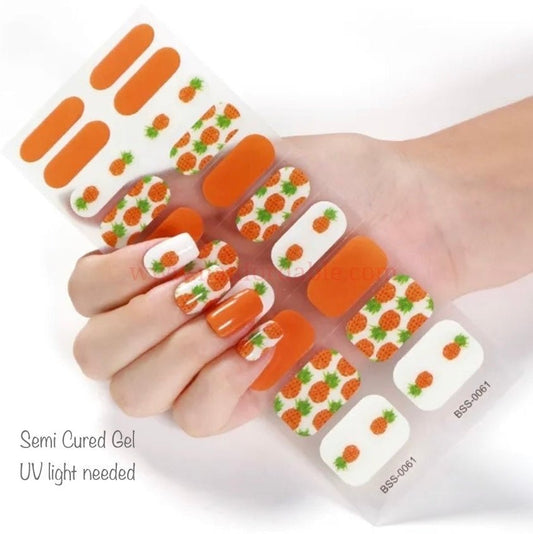 Pinneaples - Semi-Cured Gel Wraps UV | Nail Wraps | Nail Stickers | Nail Strips | Gel Nails | Nail Polish Wraps - Nailfordable