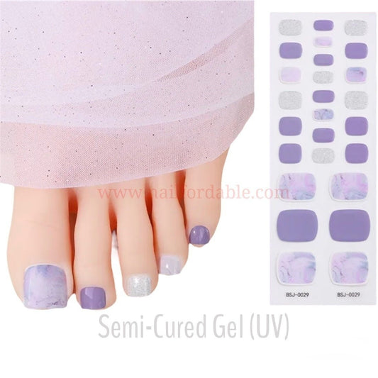 Purple marble - Semi-Cured Gel Wraps UV | Nail Wraps | Nail Stickers | Nail Strips | Gel Nails | Nail Polish Wraps - Nailfordable
