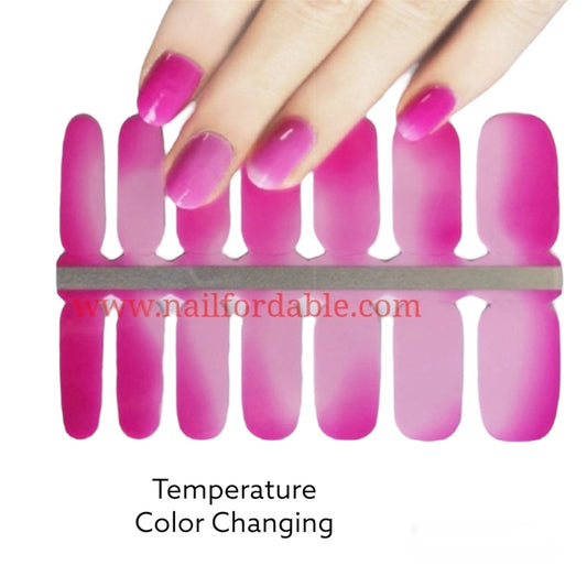 Color changing - Rose to Pink | Nail Wraps | Nail Stickers | Nail Strips | Gel Nails | Nail Polish Wraps - Nailfordable