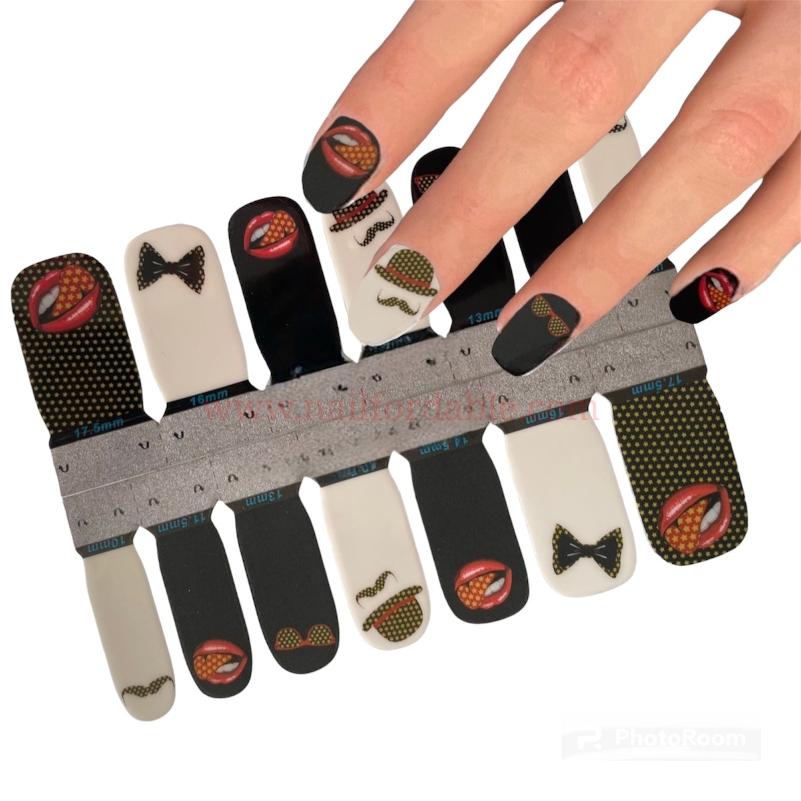 Mr. Mustache | Nail Wraps | Nail Stickers | Nail Strips | Gel Nails | Nail Polish Wraps - Nailfordable
