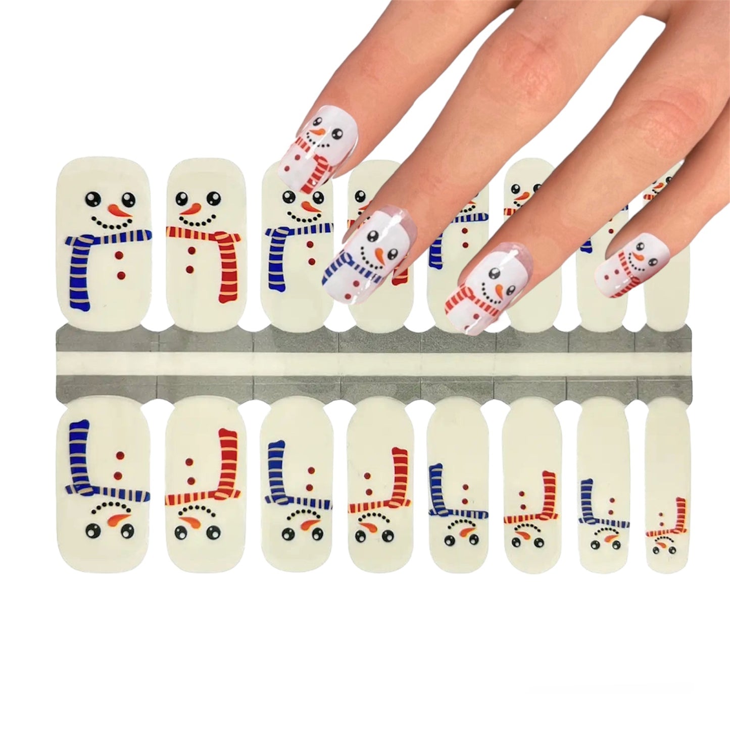 Snowman Overlay | Nail Wraps | Nail Stickers | Nail Strips | Gel Nails | Nail Polish Wraps - Nailfordable
